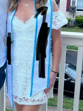 Selfie Leslie | Dresses | Selfie Leslie Leona Half Sleeve Frill Trim Dress  Leaf Embroidered White | Poshmark